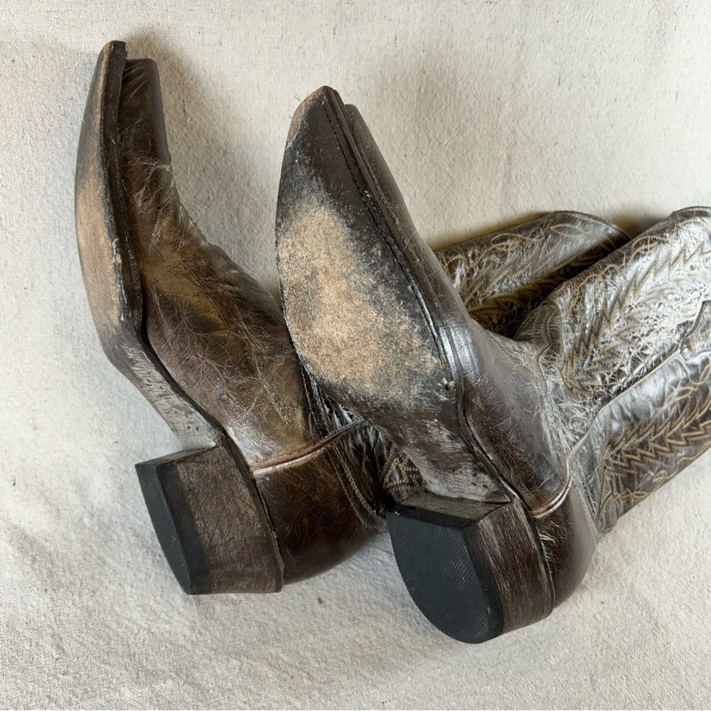 Cavender’s Women’s 8.5 Brown Leather Cowboy Boots - Picture 9 of 16